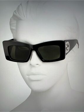 Gucci GG 1842S Square  Sunglasses with Silver Double-G Temple Logo